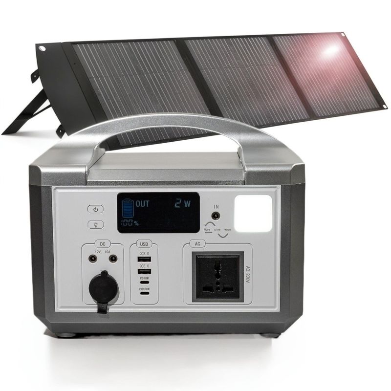 LED Light / SOS Light 300W alimentation en énergie extérieure avec charge sans fil Banque d'énergie solaire portable pour la randonnée en plein air